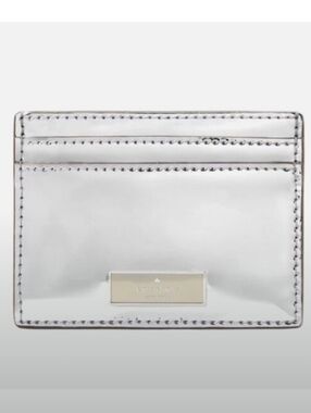 Kate Spade-Bridget Metallic Mirror Card Holder (Silver 🩶)